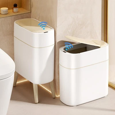 Small Bathroom Trash Can Automatic Touchless, Bathroom Garbage Can with a Lid... - Image 1 of 4