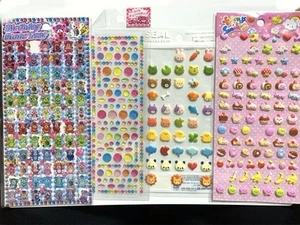 Seals Bulk Pack Heisei Retro Puffy 4 Sheets Collectible Used Condition - Picture 1 of 3