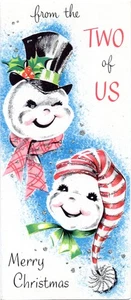 Tarjeta de Navidad de colección, Snowmand and Snow Gal "De los DOS de Estados Unidos", Hawthorne - Imagen 1 de 3