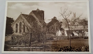 IGLESIA DE COLECCIÓN CANTERBURY INGLATERRA RPPC ST MARTIN DE TOUR AÑOS 20 - Imagen 1 de 2