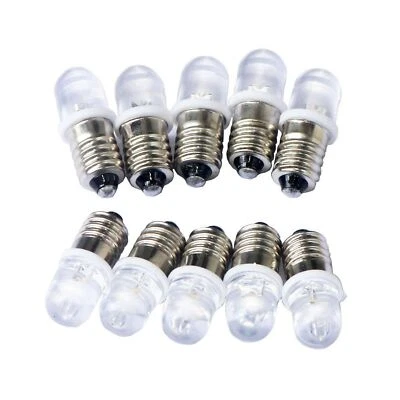 10 Pcs E10 Screw 3V 4.5V 6V 12V 24V Spot Led Bulb Light Lamps DC12V Warm White - Image 1 of 4