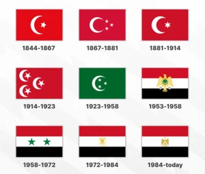 Banderas históricas de Egipto Imperio Otomano poliéster - Imagen 1 de 13