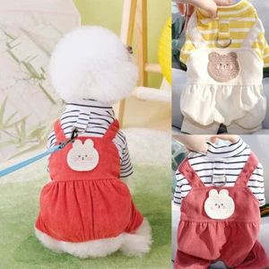 Dog Pajamas Cat Puppy Jumpsuit Pet Clothes Leisure Wear Four-legged Coat Warm - Picture 1 of 20