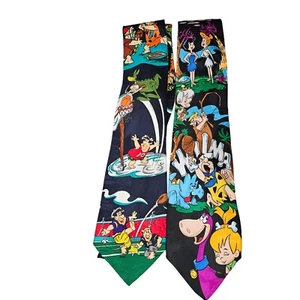 90s Vintage Flintstones Hannah Barbera Neck Ties 1993 Fred Barney Betty Dino - Picture 1 of 8