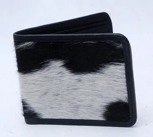 Cow hide Leather Men/Gent Purse Luxury HAIR ON Leather Card Holder Wallet-71 - Picture 1 of 3