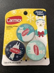 Carmex - Classic Lip Balm 3 Jars, Medicated, 0.25 Oz Limited Edition (New, EXP) - Picture 1 of 4