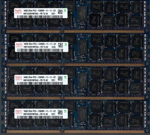 SK Hynix 64GB (4x16GB) 2Rx4 PC3-12800R-11-11-E2 DDR3-1600 ECC Registered Server - Picture 1 of 2