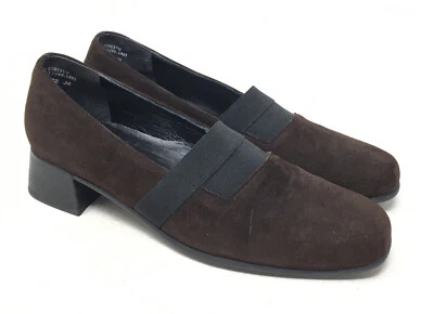 Zapatos Munro para mujer clásicos marrón gamuza zapatos de salón botines de tacón bajo talla 7 EE. UU. Foto 1 de 4