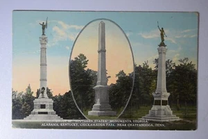 1913 SOUTHERN STATES MONUMENTS CHATTANOOGA TN POSTCARD 529 - Picture 1 of 2