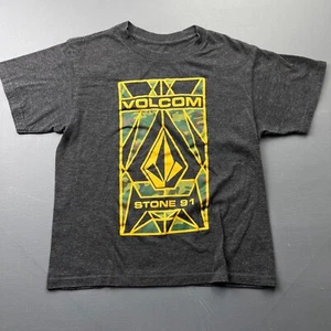 Volcom Boys T-Shirt Small Gray Graphic Tee Short Sleeve Skateboard Streetwear - Picture 1 of 6