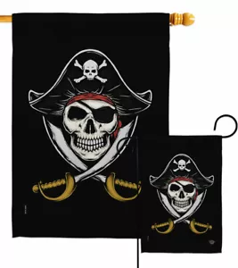 Piraten Garten Flagge Küstenpirat Deko klein Geschenk Hof Haus Banner - Bild 1 von 19