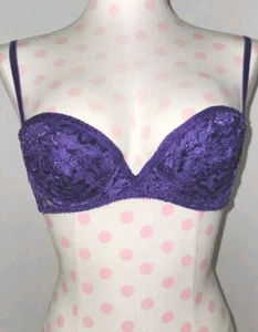 Victoria Secret Purple Plunge Bra -34B Vintage GOLD CROWN LABEL -  100175 EXC - Picture 1 of 9