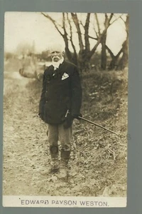 RPPC c1910 WESTON THE WALKER Edward Payson Weston CROSS COUNTRY WALKER Traveler - Picture 1 of 2