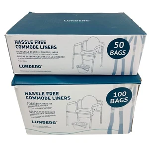 Lunderg Hassle Free Commode Liners Disposable Bedside 16oz 150 Count - Picture 1 of 2