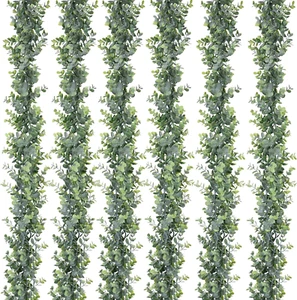 6 Pack 6Ft Faux Eucalyptus Garland Artificial Vines for Wedding Backdrop Decor - Picture 1 of 12
