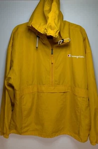 CHAMPION Herren Pullover gelb Windbreaker Kapuzenmantel 1/2 Zip XL - Bild 1 von 17