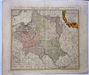 POLONIA LITUANIA BIELORRUSIA 1773 HOMANN HRS & MAYER MAPA GRABADO ANTIGUO GRANDE - Imagen 1 de 16