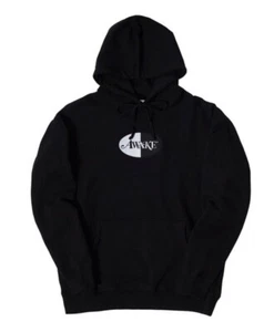 Awake NY Embroidered Split Logo Patch Hoodie Black Size L Hooded Sweatshirt - Picture 1 of 6