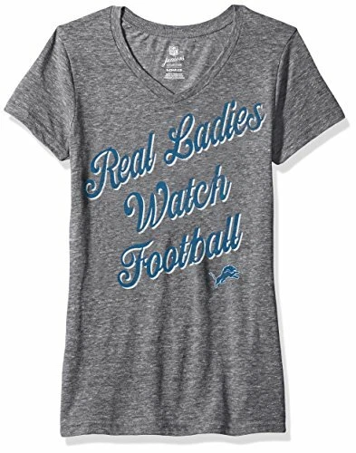 Outerstuff NFL Junior Girls Real Short Sleeve Tee Detroit Lions Dark Grey H...