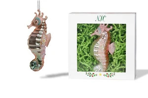 North Star Christmas | Pearl Seahorse Glass Ornament | Animal Collection - Picture 1 of 8