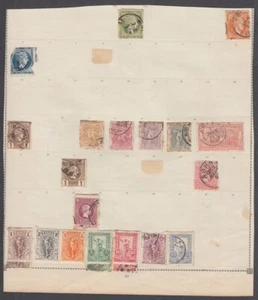 GRECIA PEQUEÑO LOTE DE SELLOS ANTIGUOS EN PÁGINAS REMANENTES (ID:R52808) - Imagen 1 de 2