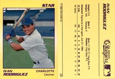 1990 Star IVAN RODRIGUEZ Baseball Card 26 Charlotte Rangers