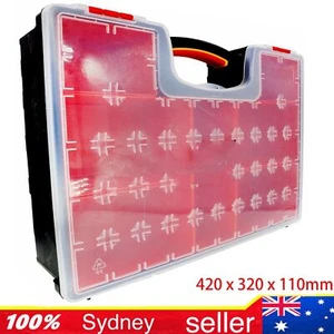 Plastic Organiser Box with 8 Dividers Storage Case Container 420 x 320 x 110mm - Picture 1 of 11