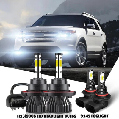 For Ford Explorer Sport Trac 2007-2010 LED Headlights Fog Light Bulbs Combo - Image 1 of 4