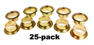 Cigar Box Guitar Parts: 25pc. 7/8" Brass Sound Hole Inserts/Grommets - Picture 1 of 4