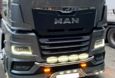 Acciaio Inox Frontrohre Adatto A per Man Tgx 2021 Con 5 Di LED - Bild 1 von 3