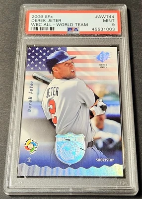 2006 SPx World Baseball Classic All-World Team Derek Jeter #AWT-44 Yankees PSA 9 - Image 1 of 2