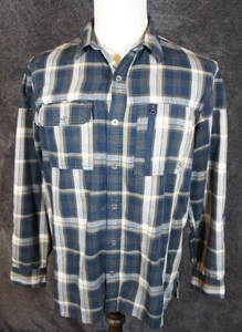 Camisa Wrangler Para Hombres MEDIANA Abotonada Azul Cuadros Equipo Todo Terreno Ajuste Regular - Imagen 1 de 10
