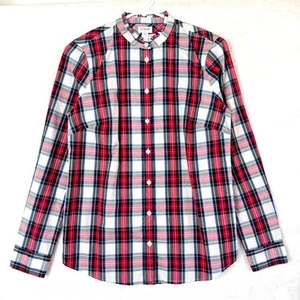 J CREW Factory Rüschen Tartan kariert Knopfleiste Langarm Hemd Damen XS NEU - Bild 1 von 8