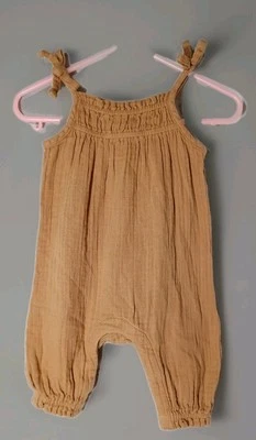 Mameluco 100 % algodón 0-3 m azul marino antiguo 1 pieza marrón moca aspecto orgánico niñas conjunto jugar Foto 1 de 4