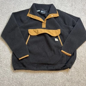 Carhartt Pullover Womens Large Black Fleece Snap Mock Sherpa Relaxed Fit 104991 - Picture 1 of 10