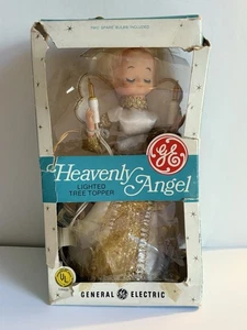 Vintage GE Heavenly Angel Lighted Christmas Tree Topper WORKS Original Box Top - Picture 1 of 21