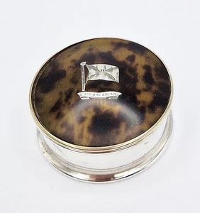SS ARCADIAN SILVER PLATED PIQUE TOPPED TRINKET BOX c1910 - Picture 1 of 4