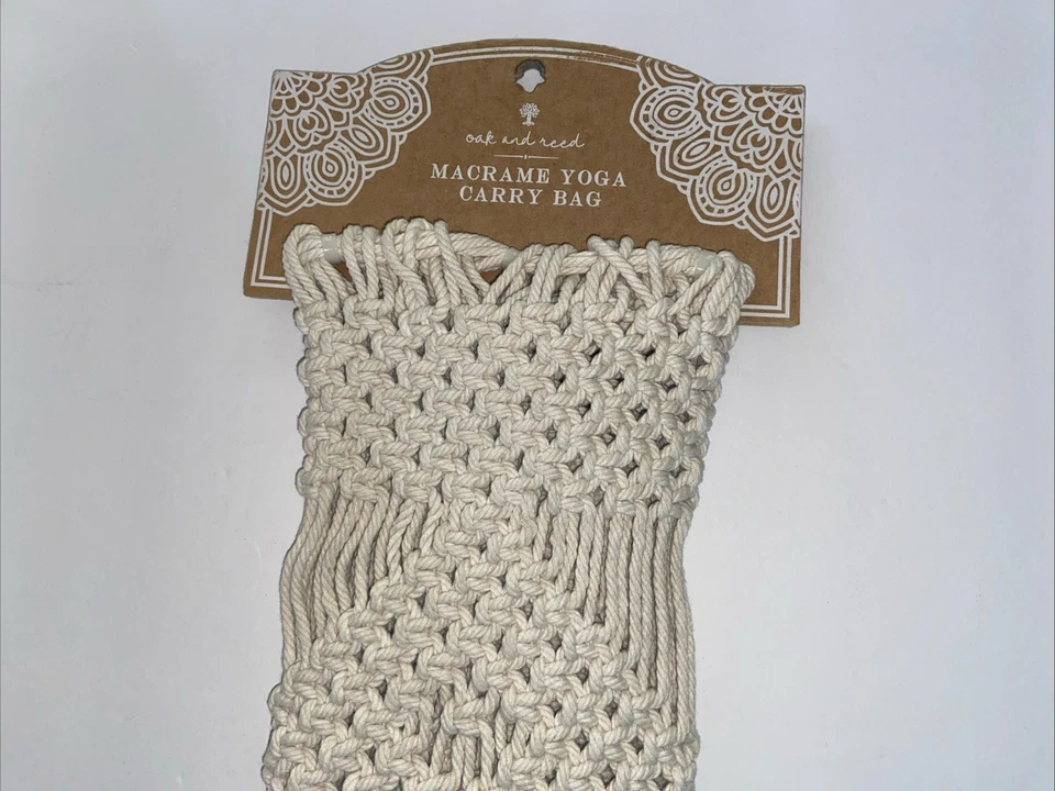 ¡Nuevo! Macramé Yoga Mat Bolsa de Transporte Off-White Bohemio Terroso Rústico Minimalista Foto 1 de 4
