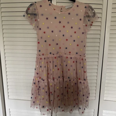 Stella McCartney KIDS 10 Years Girls Designer Pink Tulle Dress With Stars - Image 1 of 4
