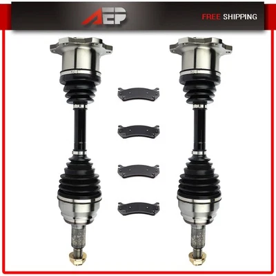 for Cadillac Escalade 5.3L 6.0L EXT 2002-2006 Front CV Axle + Brake Ceramic Pads Foto 1 de 4