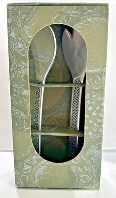 Juego de cuchara/tenedor para ensalada Wilton Armetale de aleación de aluminio diseño reggae Foto 1 de 4