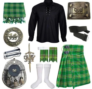 Highland Set Completo Uomo Kilt Scozzese 10 Pezzi Tartan Kilt Set in 50 Tartan - Foto 1 di 7