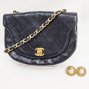 Chanel Shoulder Bag Earrings 2 set Black Metal 2754671 - Imagen 1 de 21