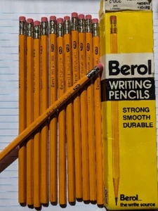 Vintage Made In USA Berol Ensign 12 Writing Pencils Med/Soft 200-2 Original Box - Picture 1 of 8