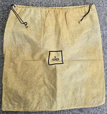 FENDI 复古正品金色黄色标志抽绳防尘袋意大利  — 第 1/4 张图片