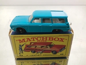 MATCHBOX LESNEY 42 STUDEBAKER LARK WAGON - BPW -BLUE 3inch- GOOD IN E2 BOX - 373 - Imagen 1 de 9