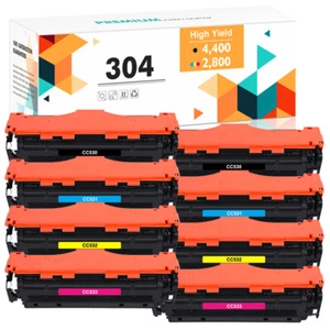 8PK CC530A 304A Toner Black Color Set For HP Laserjet CP2025dn CM2320n lbp7200cd - Picture 1 of 9