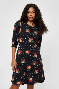 Dorothy Perkins Maternity Floral Spot Jersey Dress UK 12 - Picture 1 of 3