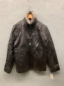 Herren Andrew Marc New York Lederjacke mit Kaninchenfellbesatz Kragen Schwarz S - Bild 1 von 14