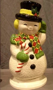 Ceramic Bisque U Paint Happy Snowman with Base Ready to Paint Christmas - Picture 1 of 2